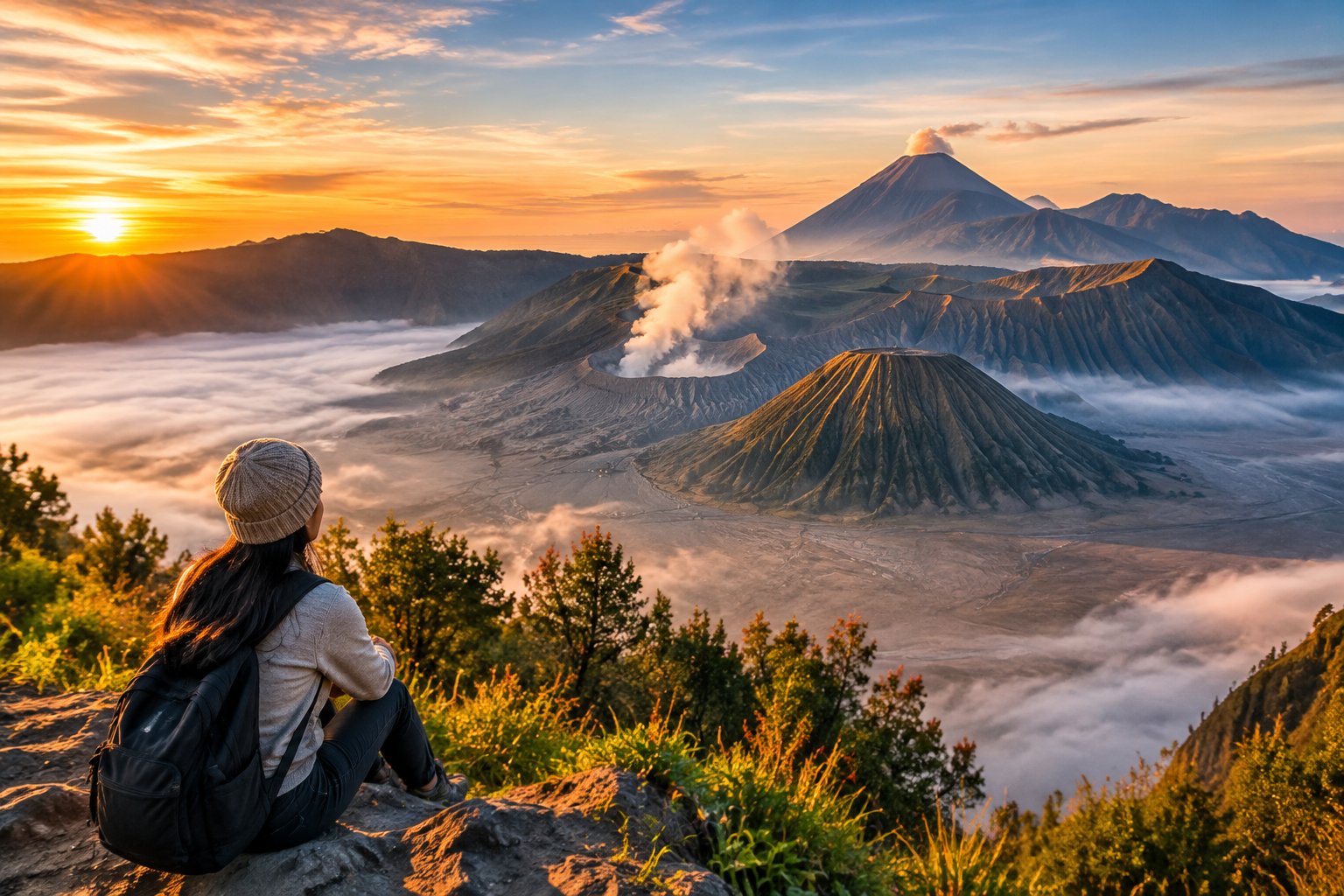 Bromo Sunrise, Indonesia: A Magical Morning Where the Earth Awakens Above the Clouds
